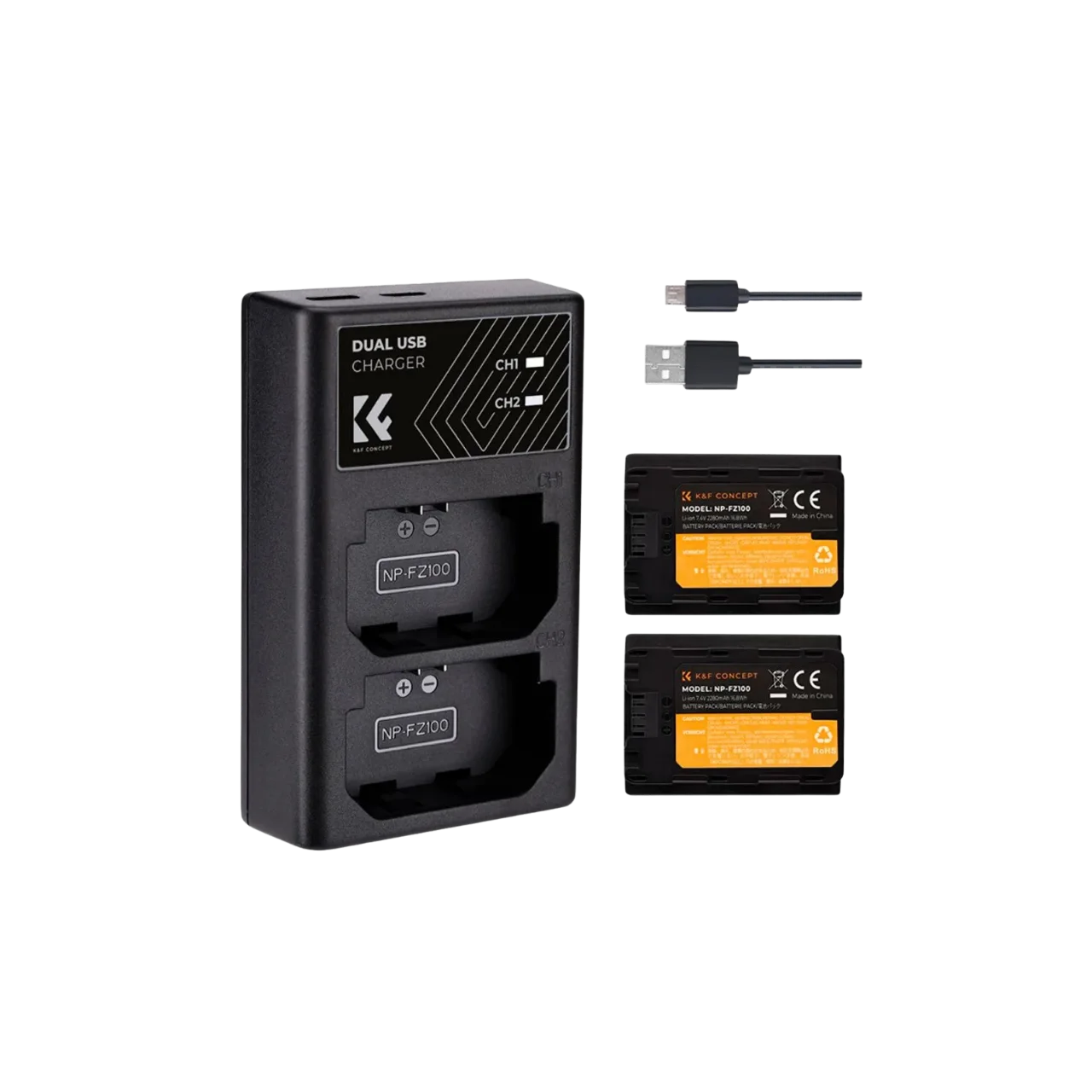 Kit de 2 Baterias NP-FZ100+CARGADOR DUAL K&F CONCEPT KF28.0016